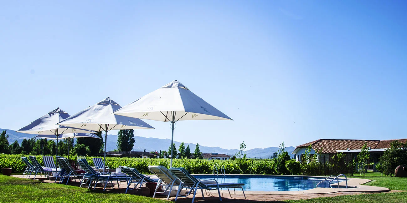 Hotel Terra Vina pool and umbrellas