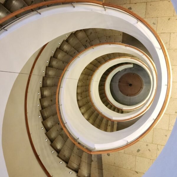 Spiral staircase inside Clos Apalta winery, Chile